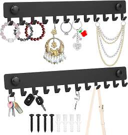 ANBEEISS Kettenhalter Wand Schwarz 2er Set,
