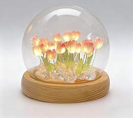 ANBET 16 Tulpen Nachtlampe, Rosa KüNstliche