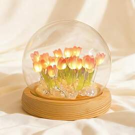 ANBET Rosa Tulpenlampe Blumenlampe Nachtlicht Room 