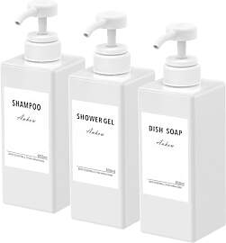 Anhow 3er Seifenspender Kunststoff, 650ml PETG