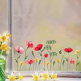 ANHUIB Fensteraufkleber Frühling - Selbstklebende 