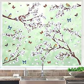 ANHUIB Frühling Deko Fenster Aufkleber - Weißer