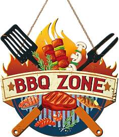 ANHUIB Holzschild für den Grillbereich BBQ Wand