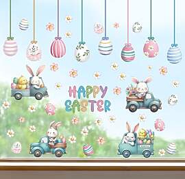 ANHUIB Ostern Dekoration Fensterbilder Ostern