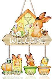 ANHUIB Ostern Wandschilder Welcome Türdeko Frohe
