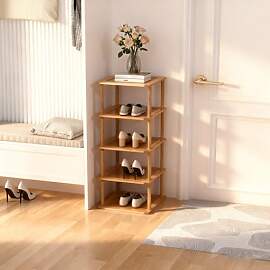 Aniston 5-Ebenen-kleines Bambus-Schuhregal,