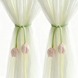 ANNASAMDO 2 Stück Blumen Vorhang Raffhalter aus