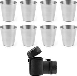 ANNASAMDO 8 Stück Shotgläser Set aus Edelstahl,