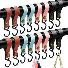 Annickee 16Stk S Haken mit Lederschlaufe,