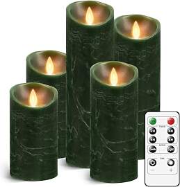 AnnSpa 5 Set Grün LED Kerzen Batteriebetriebene
