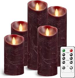 AnnSpa 5 Set Rot LED Kerzen Batteriebetriebene mit 