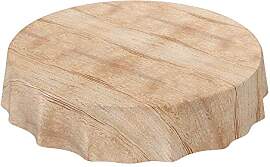 ANRO Runde PVC Tischdecke Holz Braun – Ohne