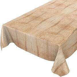 ANRO Wachstuch Tischdecke Braun Holzoptik –