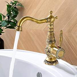 Antikes Messing Wasserhahn Bad Waschbecken
