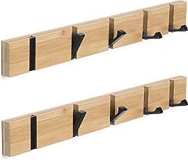 ANVODE 2 Stück Garderobenhaken Holz Wand,