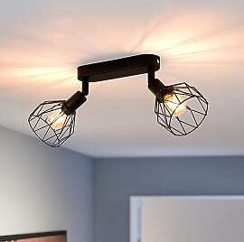 ANWIO Deckenstrahler 2 flammig Deckenlampe Schwarz 