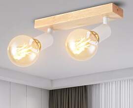 ANWIO LED Deckenstrahler Weiß Holz Deckenstrahler 