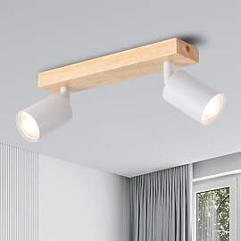 ANWIO LED Deckenstrahler Weiß Holz Deckenstrahler 