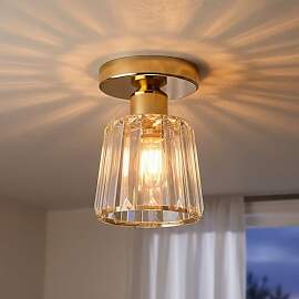 ANWIO Modern Eingang Kristall Deckenleuchte Gold,