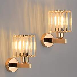 ANWIO Moderne Goldene Kristall Wandleuchte Φ19CM, 