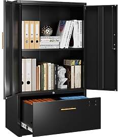Aobabo Metall -Speicherschrank mit 1 Schublade,
