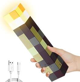 Aohcae Wall Nachtlicht Fackel, 3D Minecraft Lampe