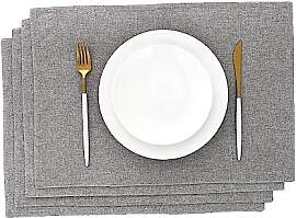 AOKSUNOVA Platzset Stoff Grau 33 x 48 cm Platzset