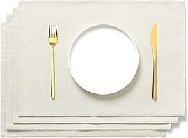 AOKSUNOVA Platzset Stoff Tischset Beige 33 x 48 cm 