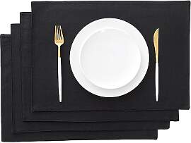 AOKSUNOVA Tischset Schwarz Stoff Platzset