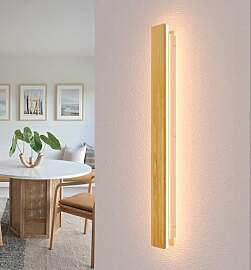 AOLED LED Wandleuchte Holz Innen 80cm, 24W Bambus
