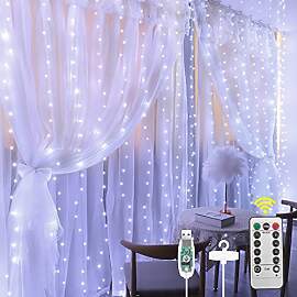 Aomig Lichtervorhang 3x3m,Vorhang Lichterketten