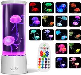 AONESY Lavalampe Quallen Lampe mit 17 Farben & 
