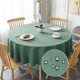 AooHome Tischdecke Rund Φ180cm, Grün