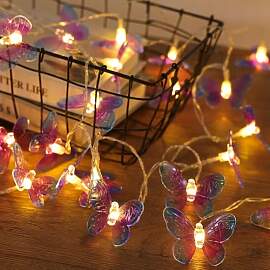 AOOTE Lichterkette, Schmetterling, 3 m, 20 LEDs,