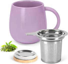 AOOTE Teetasse Mit Sieb Und Deckel, 480 ML, Große 