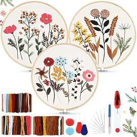 AOTWAN Sticken für Anfänger, Blumenmuster