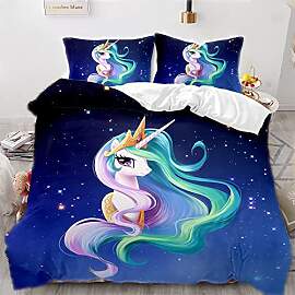 AOXHFNV Rosa Einhorn Bettbezug,Süßes Einhorn