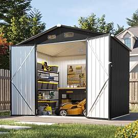 Aoxun 8×6ft Großes Gerätehaus aus Metall
