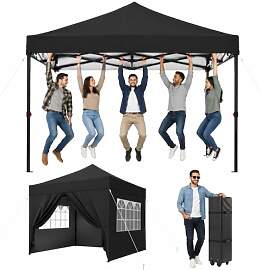Aoxun Faltpavillon 3x3m Wasserdicht Stabil, Pop Up 