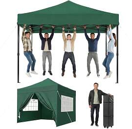 Aoxun Faltpavillon 3x3m Wasserdicht Stabil, Pop Up 