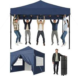 Aoxun Faltpavillon 3x3m Wasserdicht Stabil, Pop Up 