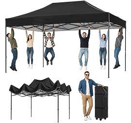 Aoxun Faltpavillon 3x4,5m Wasserdicht Stabil, Pop