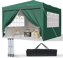 Aoxun Pop Up Pavillon 3x3 Wasserdicht mit 4
