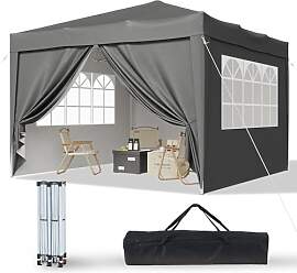Aoxun Pop Up Pavillon 3x3 Wasserdicht mit 4
