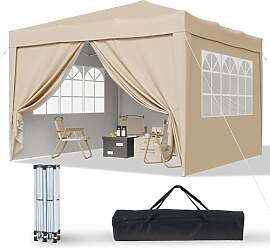 Aoxun Pop Up Pavillon 3x3 Wasserdicht mit 4