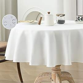 Aoztio Tischdecke Weihnachten, Abwischbare Weiß