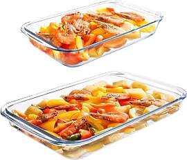 APACALI 2 Stück Auflaufform Glas, 1.6L und 3L