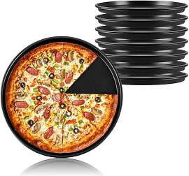 APACALI 8 Stück Pizzablech Rund 28 cm, edelstahl