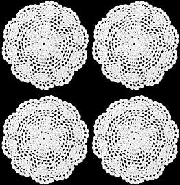 Apausvcm 4 Stück Spitze Platzdeckchen,19cm Rund