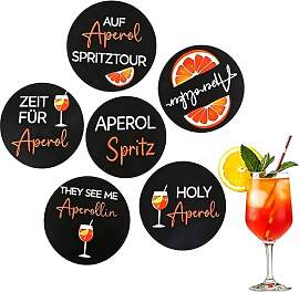 Aperol Geschenk Untersetzer Gläser 6 Stück